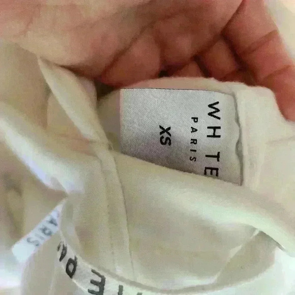 WHITE Paris Cropped Hoodie 100% Cotton Fleece White Rose Embroidery - Picture 7 of 16